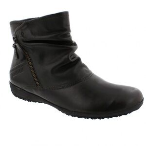 JOSEF SEIBEL Naly 01 soft black leather ruched ankle boot Sz EU 37 US 6 6.5 NEW